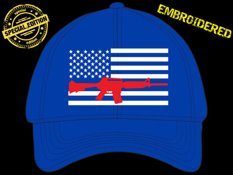 Hat -USA FLAG with M-16 - EMB-1010 - Hero Ground Zero