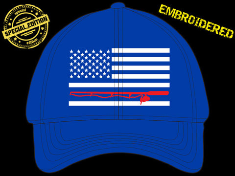 Hat -USA FLAG with Fishing Pole - EMB-1009 - Hero Ground Zero