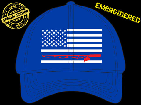 Hat -USA FLAG with Fishing Pole