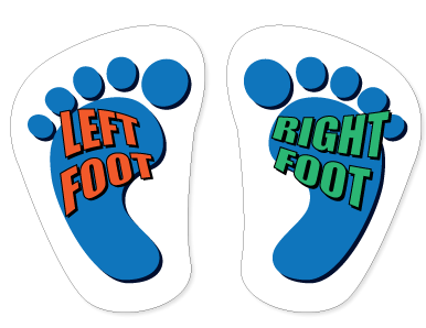 Left Feet. Sign Sticker Feet | For Kids Feet