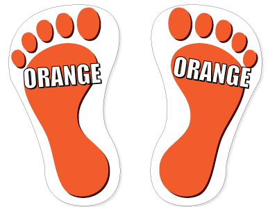 Sticker Feet  |  For Kids Feet "Orange Feet" - Hero Ground Zero