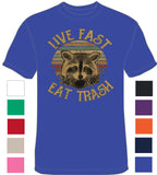 Raccoon Sunset - Live Fast Eat Trash - DTG-1045 - Hero Ground Zero